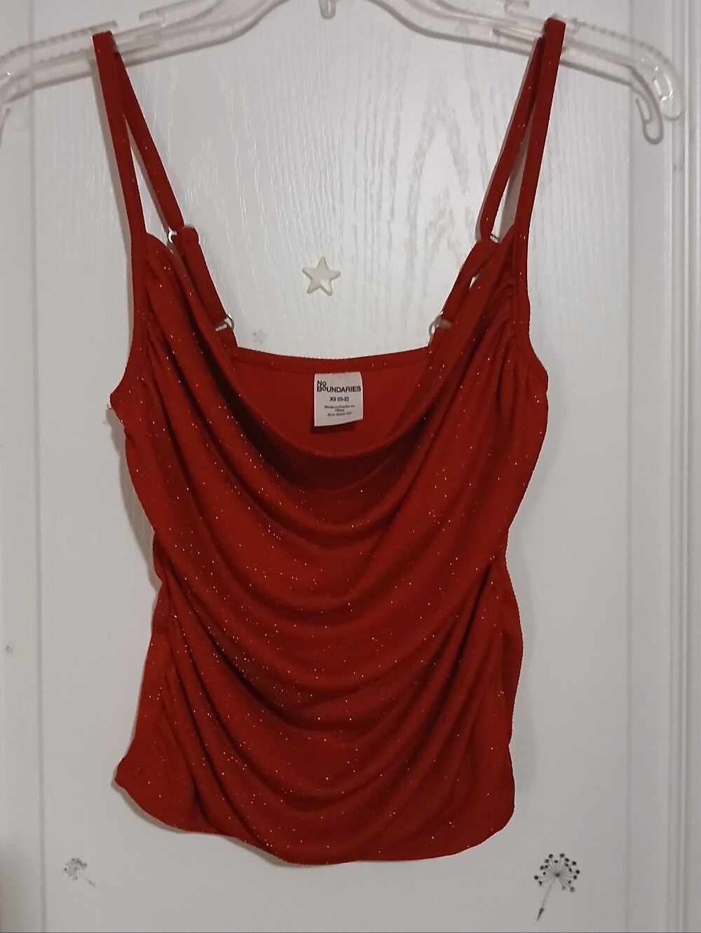 Red Shimmer Tank Top - XS